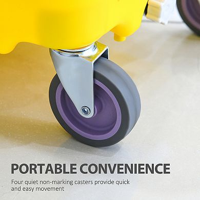 Home Janitorial Cleaning Floor Bucket With 34 Quart Capacity And Metal Handle
