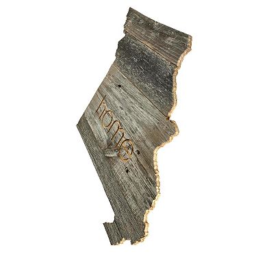 Large Rustic Farmhouse Home State Reclaimed Wood Wall Sign