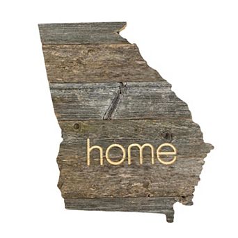 Large Rustic Farmhouse State Reclaimed Wood Wall Sign Home