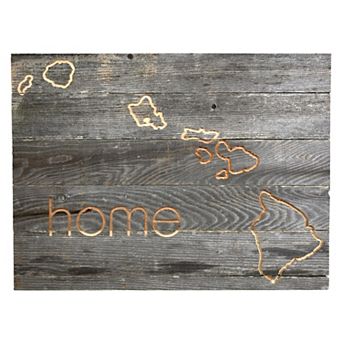 Large Rustic Farmhouse Home State Reclaimed Wood Wall Sign