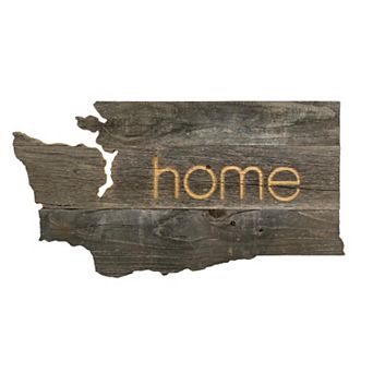 Large Rustic Farmhouse Home State Reclaimed Wood Wall Sign