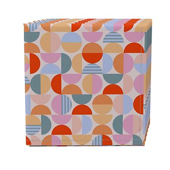 Napkin Set of 4, 100% Cotton, 20x20", Vintage Style Abstract