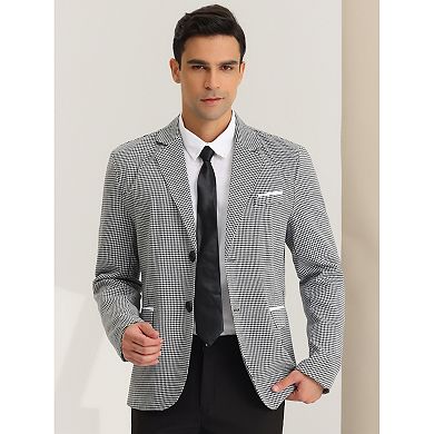 Men's Plaid Pattern Blazer Slim Fit Casual Sports Coat