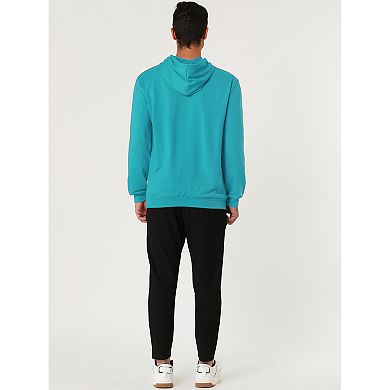 Men's Hoodie Sweatshirt Long Sleeves Solid Drawstring Pullover