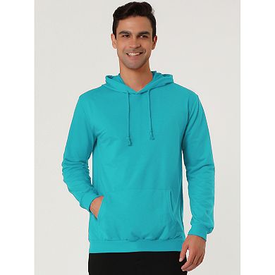 Men's Hoodie Sweatshirt Long Sleeves Solid Drawstring Pullover