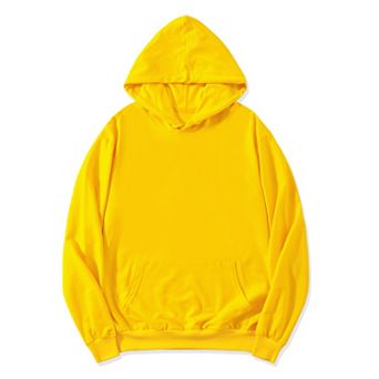 Men's Hoodie Sweatshirt Long Sleeves Solid Drawstring Pullover