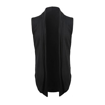 Men's Ruffle Shawl Collar Lightweight Vest Drape Cape Sleeveless Cardigan