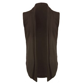 Men's Ruffle Shawl Collar Lightweight Vest Drape Cape Sleeveless Cardigan