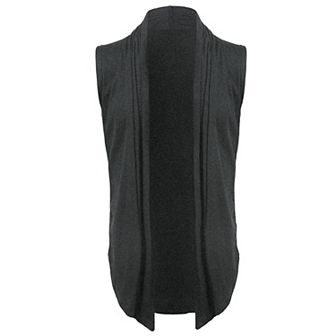 Men's Ruffle Shawl Collar Lightweight Vest Drape Cape Sleeveless Cardigan