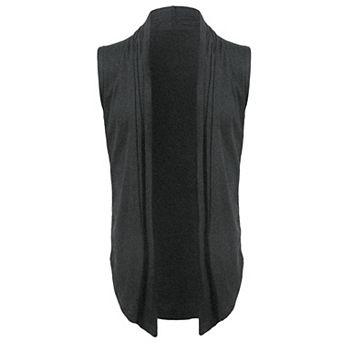 Men's Ruffle Shawl Collar Lightweight Vest Drape Cape Sleeveless Cardigan