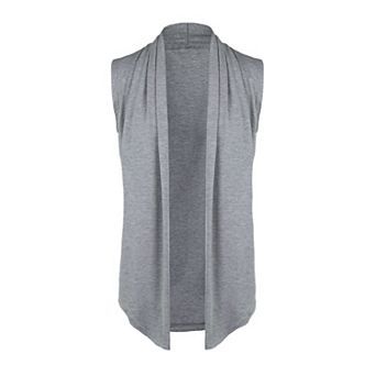 Men's Ruffle Shawl Collar Lightweight Vest Drape Cape Sleeveless Cardigan