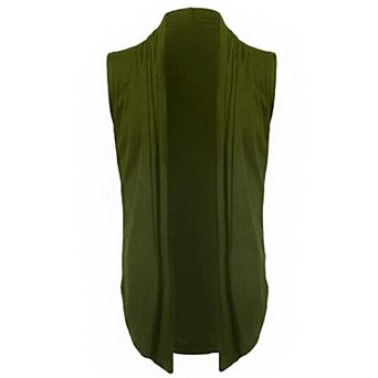 Men's Ruffle Shawl Collar Lightweight Vest Drape Cape Sleeveless Cardigan