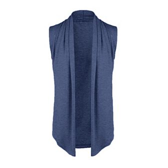 Men's Ruffle Shawl Collar Lightweight Vest Drape Cape Sleeveless Cardigan