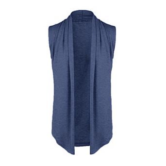Men's Ruffle Shawl Collar Lightweight Vest Drape Cape Sleeveless Cardigan