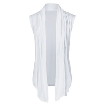 Men's Ruffle Shawl Collar Lightweight Vest Drape Cape Sleeveless Cardigan