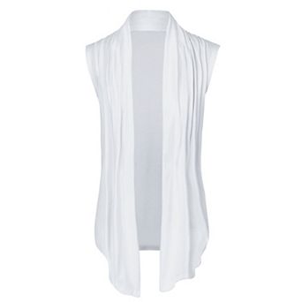 Men's Ruffle Shawl Collar Lightweight Vest Drape Cape Sleeveless Cardigan