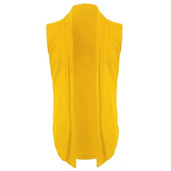 Men's Ruffle Shawl Collar Lightweight Vest Drape Cape Sleeveless Cardigan