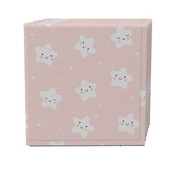 Napkin Set of 4, 100% Cotton, 20x20", Happy Stars Pink