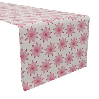 Table Runner, 100% Cotton, 16x90", Modern Pink Design Pattern