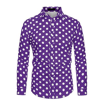 mens polka dot dress shirt Shiny Star | Men's Christmas The prefect dress Shirts with a complimentary and slimming fit Polka Dots Dress Shirt for