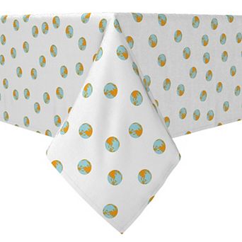 Square Tablecloth, 100% Cotton, 60x60", Around The Globe
