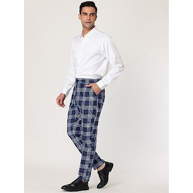 Men's Dress Plaid Printed Business Checked Pants