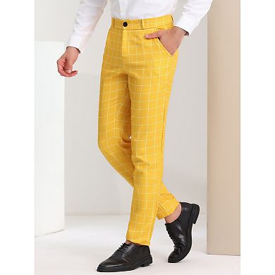 Men's Dress Plaid Printed Business Checked Pants