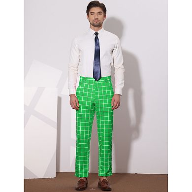 Men's Dress Plaid Printed Business Checked Pants