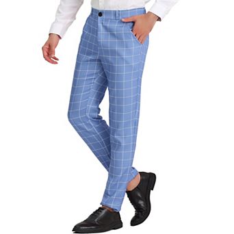 Men's Dress Plaid Printed Business Checked Pants
