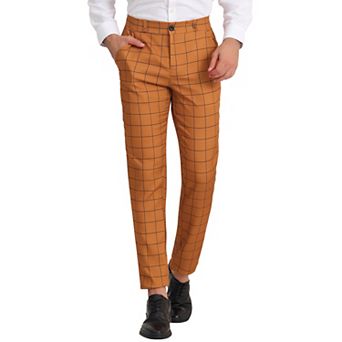 Men's Dress Plaid Printed Business Checked Pants