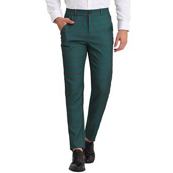 Men's Dress Plaid Printed Business Checked Pants