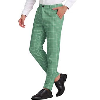 Men's Dress Plaid Printed Business Checked Pants