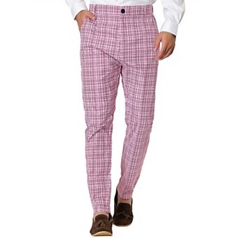 Men's Dress Plaid Printed Business Checked Pants