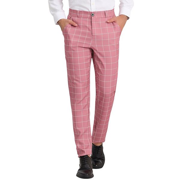 Men's Dress Plaid Printed Business Checked Pants