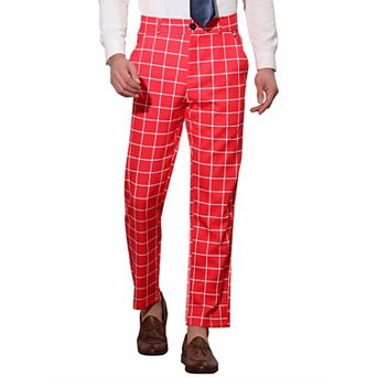 Men's Dress Plaid Printed Business Checked Pants