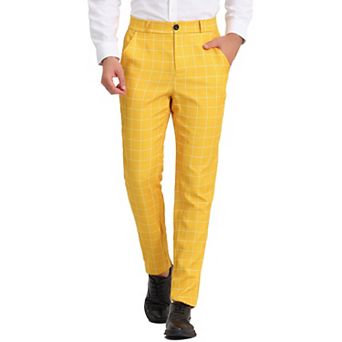 Men's Dress Plaid Printed Business Checked Pants