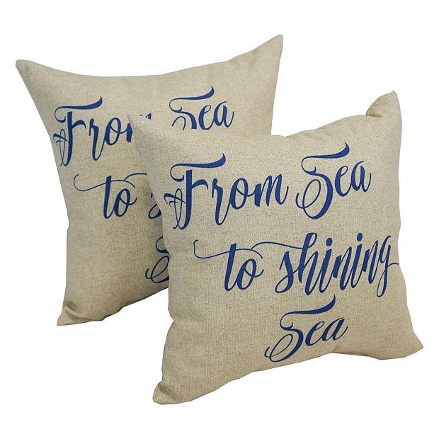 Blazing Needles Outdoor Spun Polyester Throw Pillows Set of 2