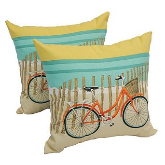 Blazing Needles Outdoor Spun Polyester Throw Pillows (Set of 2)