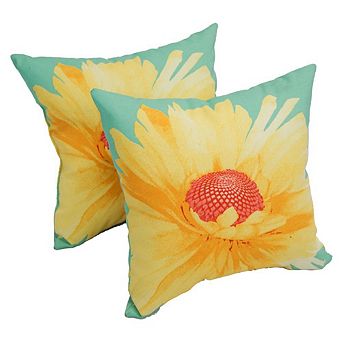 Blazing Needles Outdoor Spun Polyester Throw Pillows (Set of 2)
