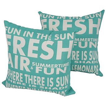 Blazing Needles Outdoor Spun Polyester Throw Pillows (Set of 2)
