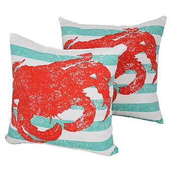 Blazing Needles Outdoor Spun Polyester Throw Pillows (Set of 2)