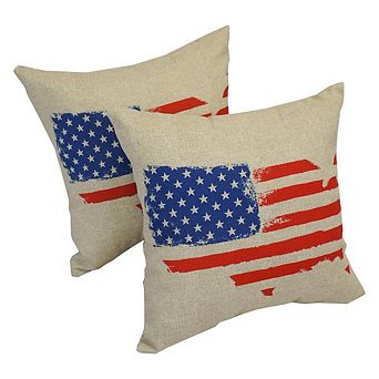 Blazing Needles Outdoor Spun Polyester Throw Pillows (Set of 2)