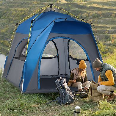 Automatic Camping Tent 4 Person Pop Up Backpacking Dome Shelter Portable