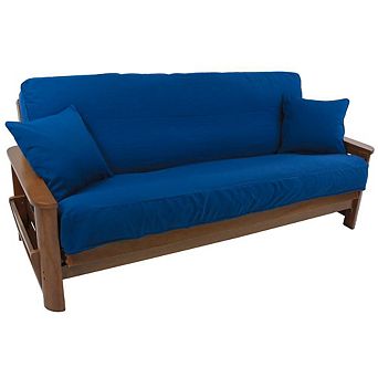 Blazing Needles Solid Twill 8 to 9-inch Full Futon Cover Set with Two 18-inch Throw Pillows (Set of 3)