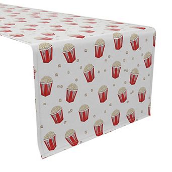 Table Runner, 100% Cotton, 16x72", Movie Time Popcorn
