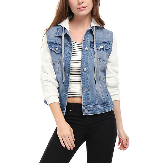 Fashion Denim Jeans Buttons Down Long Sleeve Coat Jacket for Women