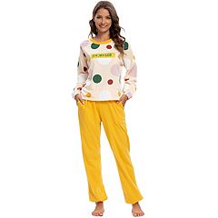 Women's Sleepwear Round Neck Nightwear with Pants Loungewear Pajama Set