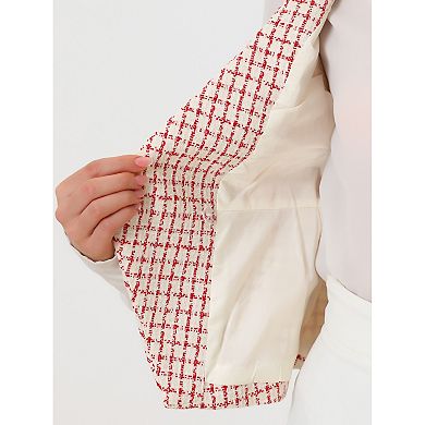 Women's Plaid Double Breasted Sleeveless Tweed Vest Waistcoat