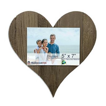 Rustic Farmhouse 12" Wood Heart with 5x7 Transparent Acrylic Photo Holder