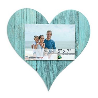Rustic Farmhouse 12" Wood Heart with 5x7 Transparent Acrylic Photo Holder